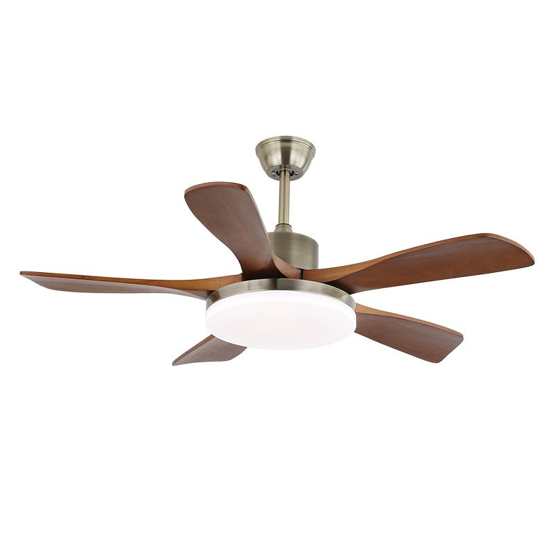 Elveora Modern Brass Wood Ceiling Fan Light