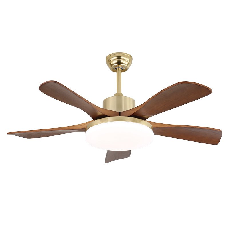 Elveora Modern Brass Wood Ceiling Fan Light