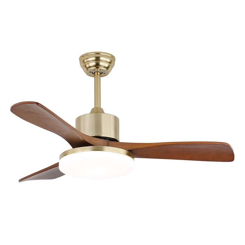 Elveora Modern Brass Wood Ceiling Fan Light