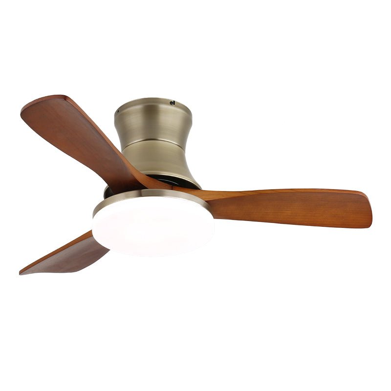 Elveora Modern Brass Wood Ceiling Fan Light