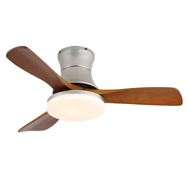 Elveora Modern Brass Wood Ceiling Fan Light