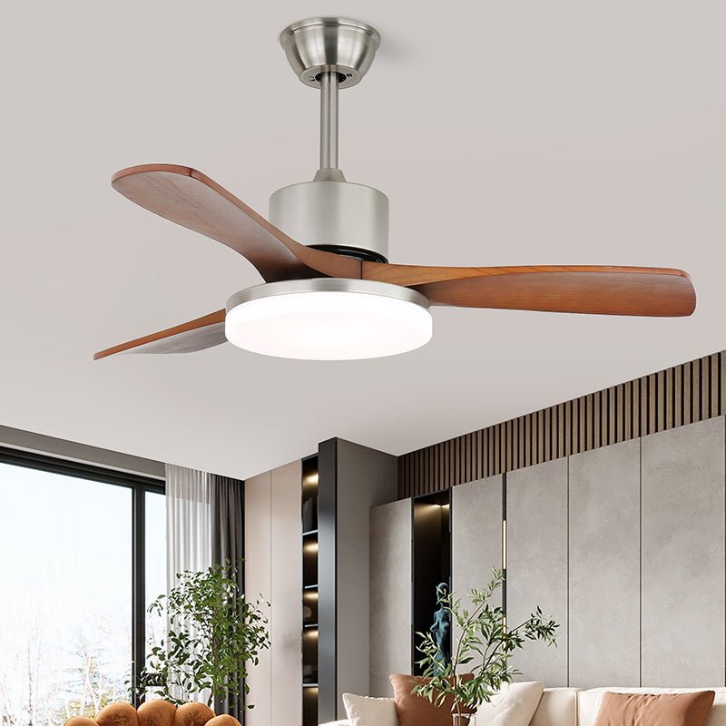 Elveora Modern Brass Wood Ceiling Fan Light