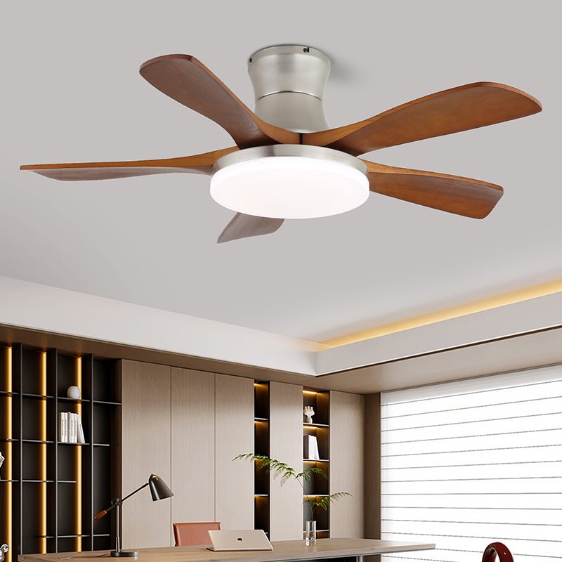 Elveora Modern Brass Wood Ceiling Fan Light