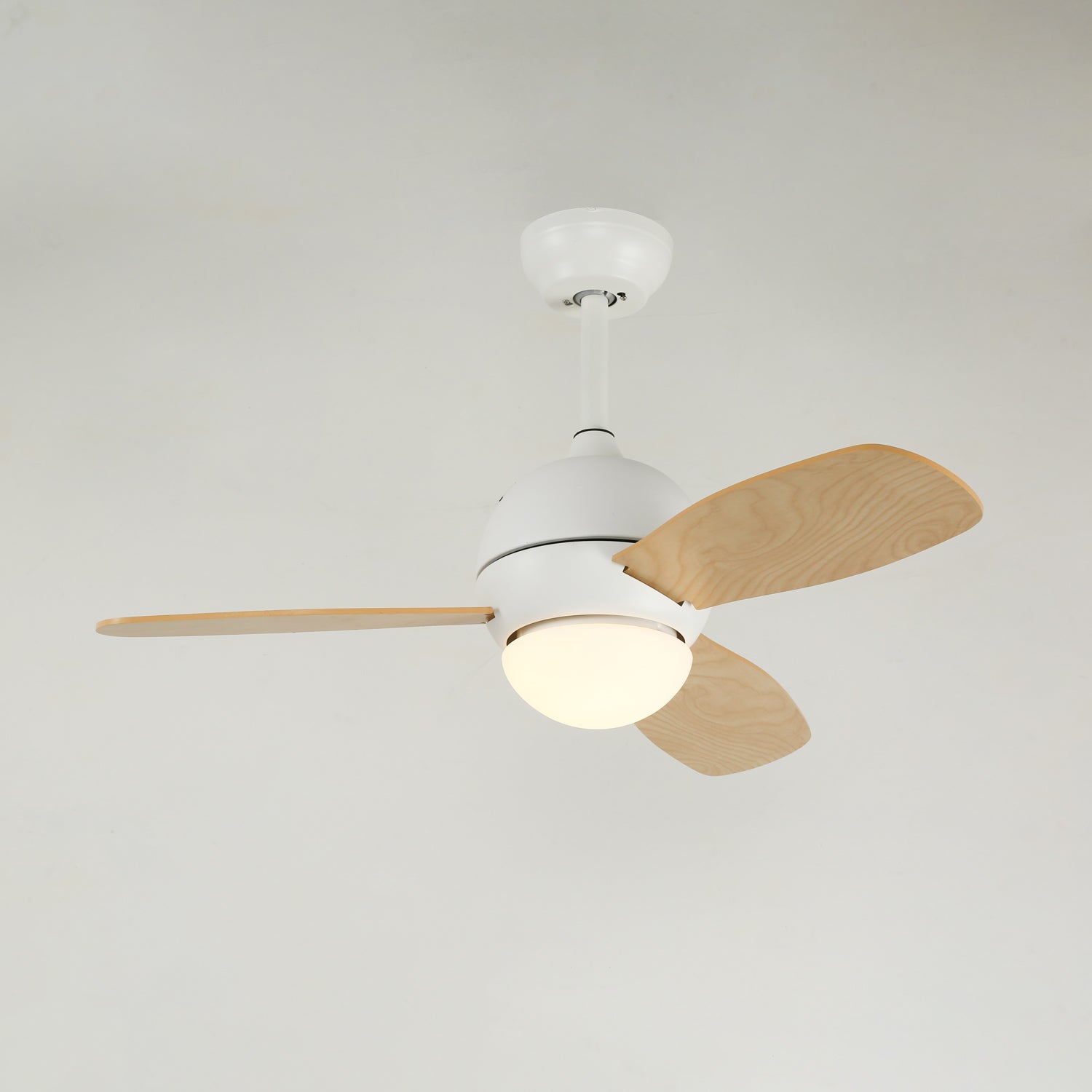 Vevo Minimalist White Wood Ceiling Fan Light