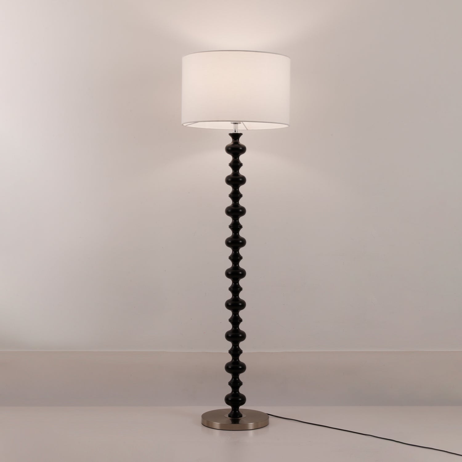 Eloisen Wood Fabric Minimalistic Floor Lamp