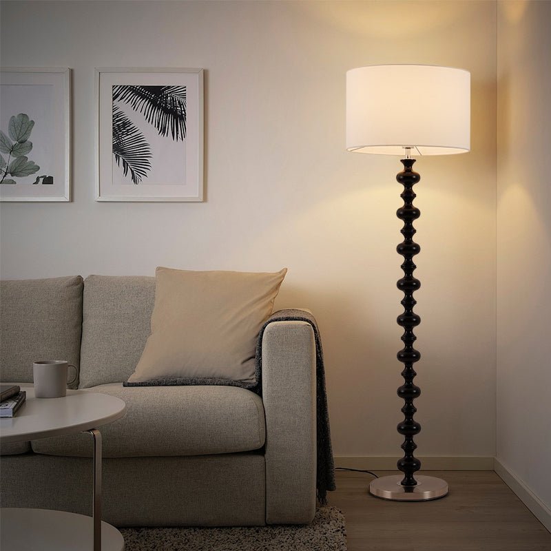 Eloisen Wood Fabric Minimalistic Floor Lamp