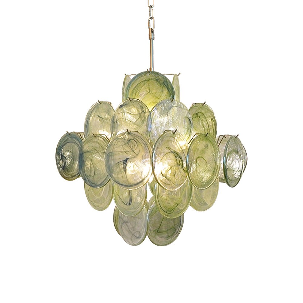 Velerora Chandelier Green Murano Glass Disc Nature
