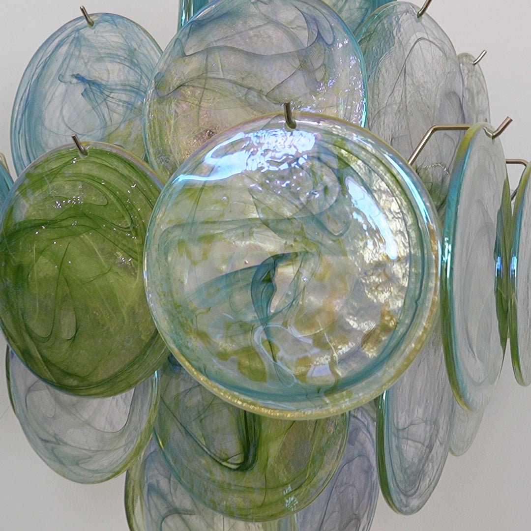 Velerora Chandelier Green Murano Glass Disc Nature