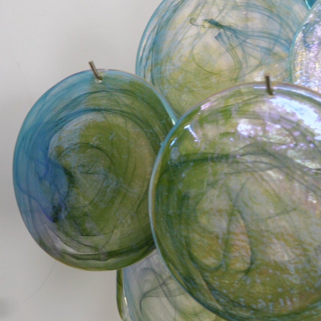 Velerora Chandelier Green Murano Glass Disc Nature