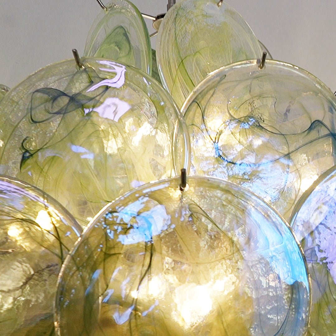 Velerora Chandelier Green Murano Glass Disc Nature