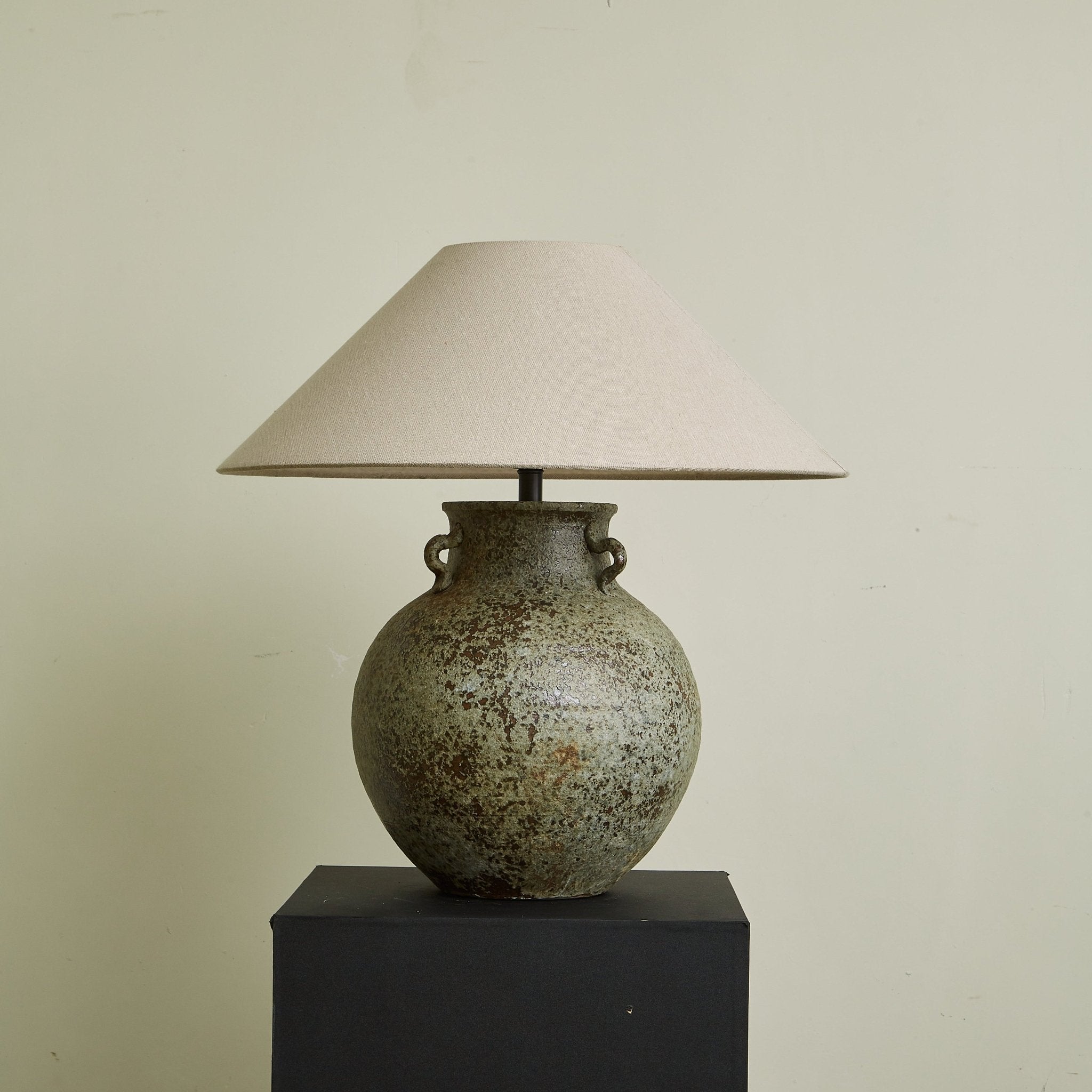 Doria Verdigris Handle Table Lamp
