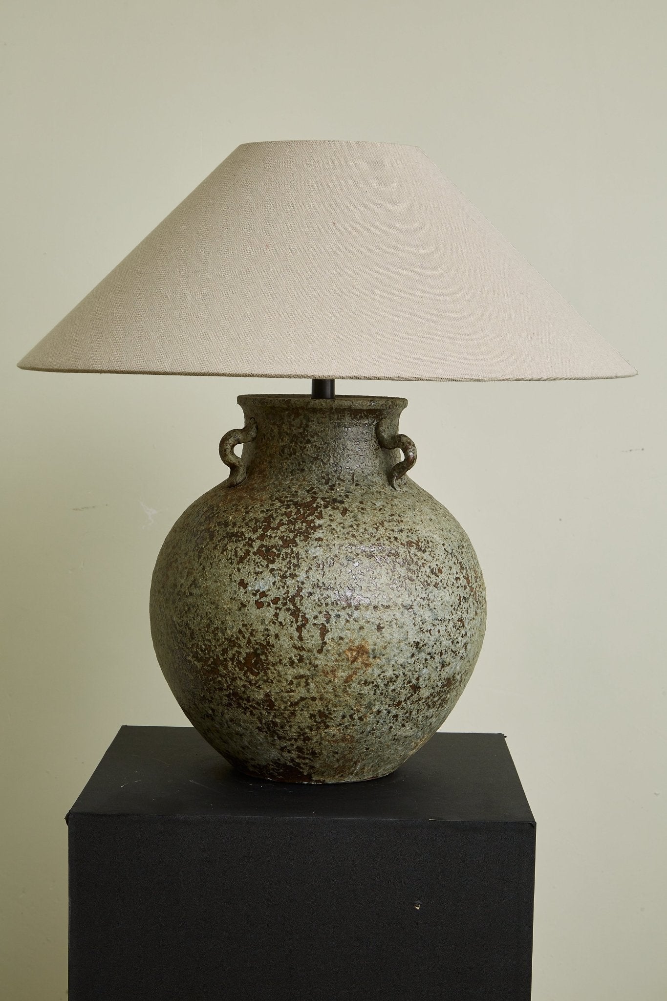 Doria Verdigris Handle Table Lamp