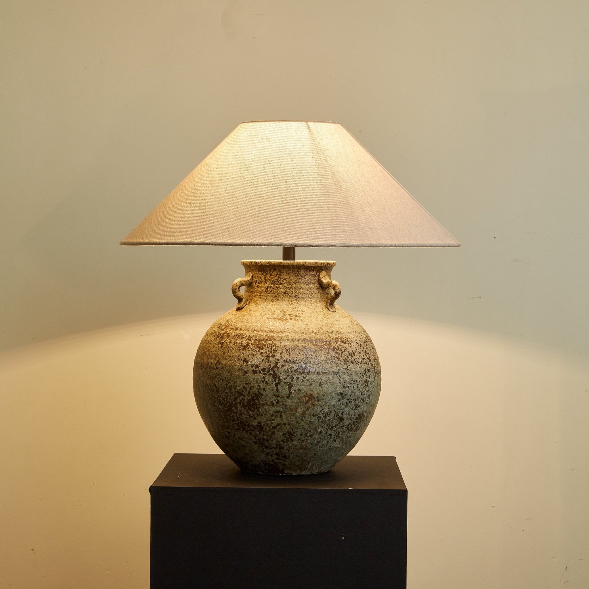 Doria Verdigris Handle Table Lamp