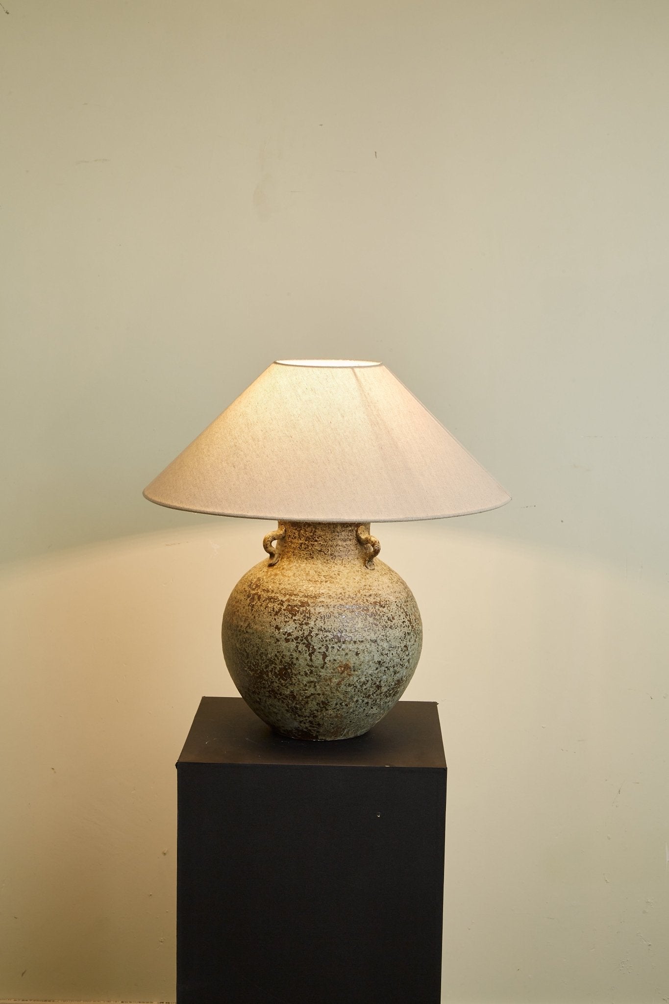 Doria Verdigris Handle Table Lamp
