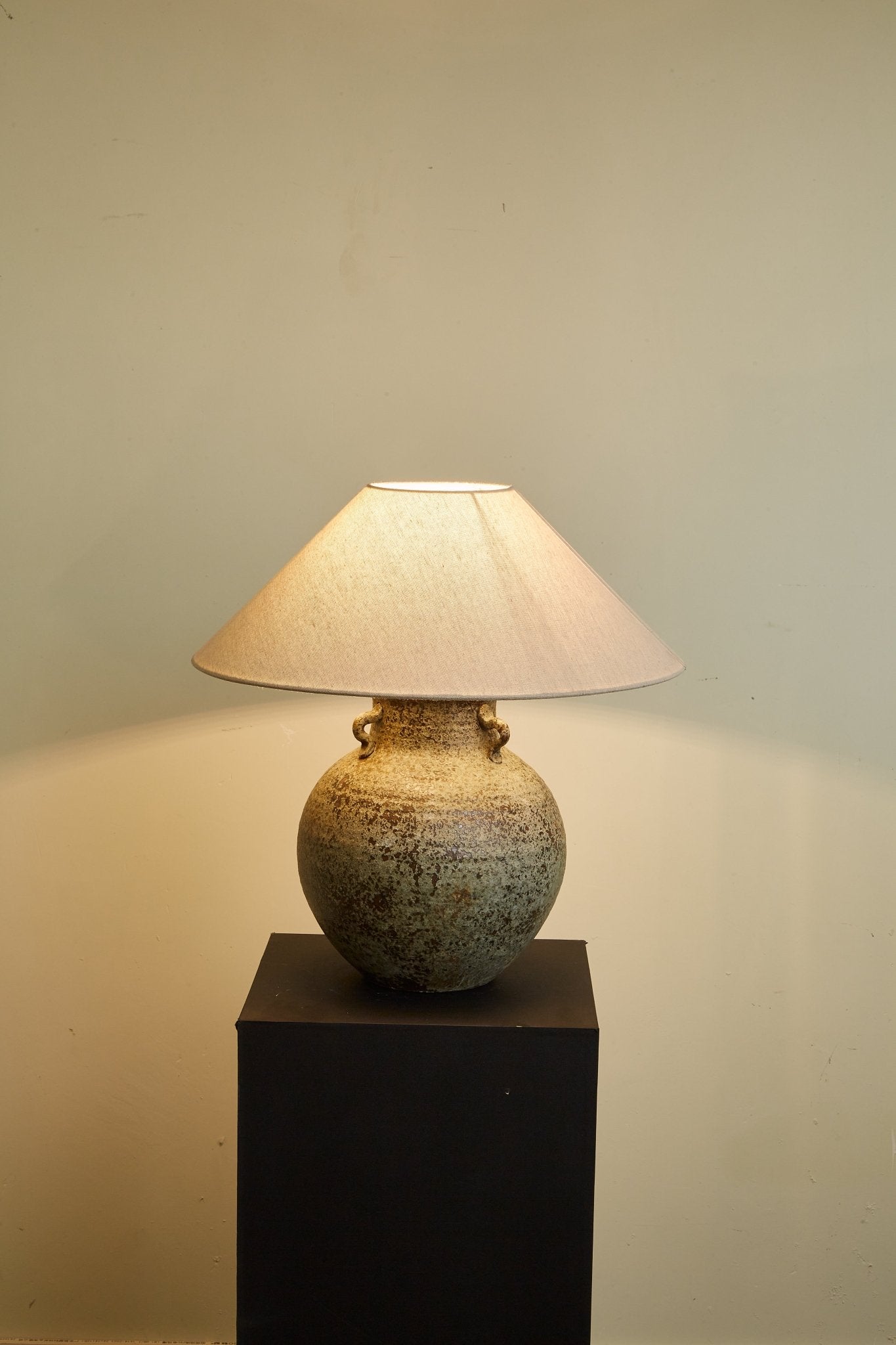 Doria Verdigris Handle Table Lamp