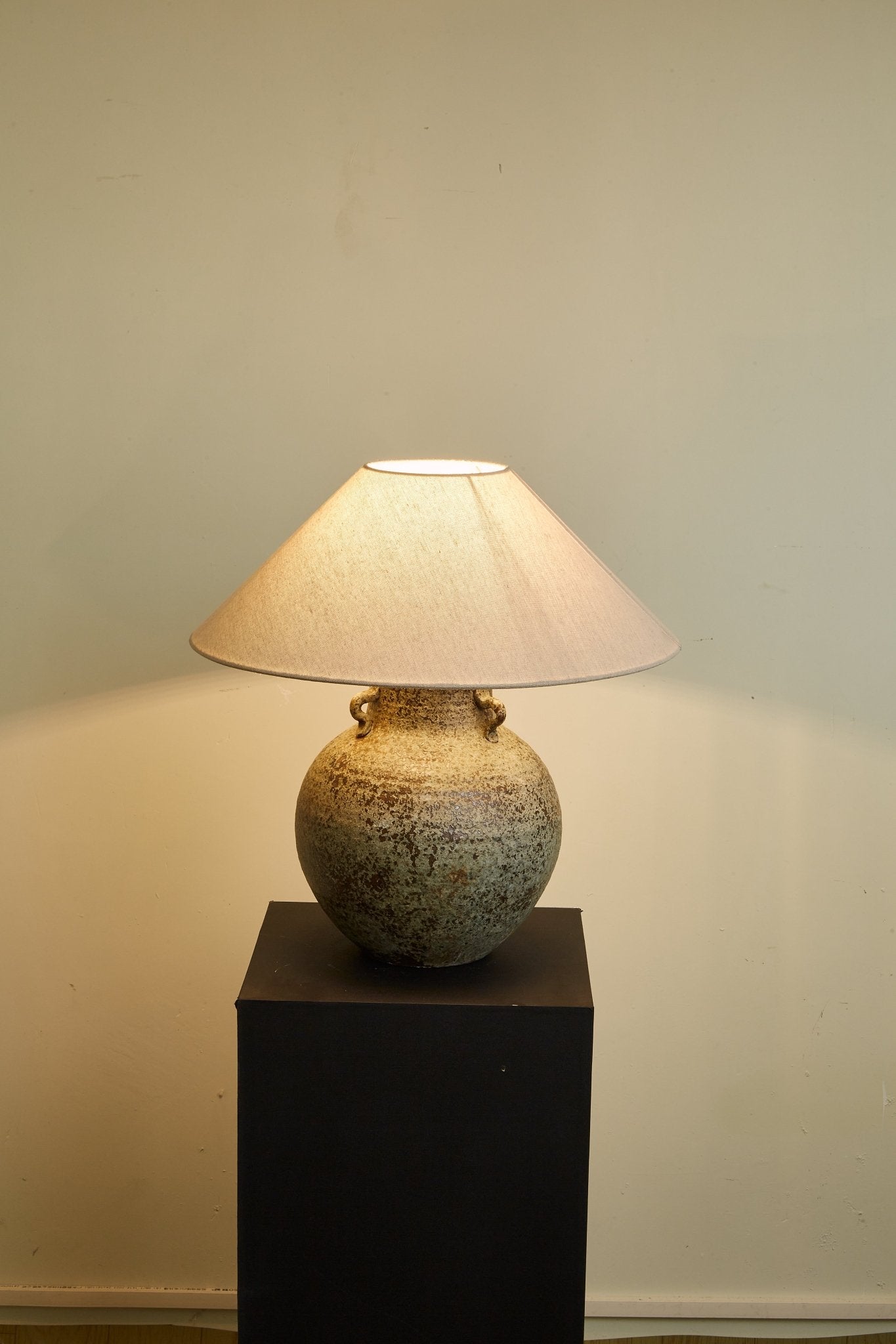Doria Verdigris Handle Table Lamp