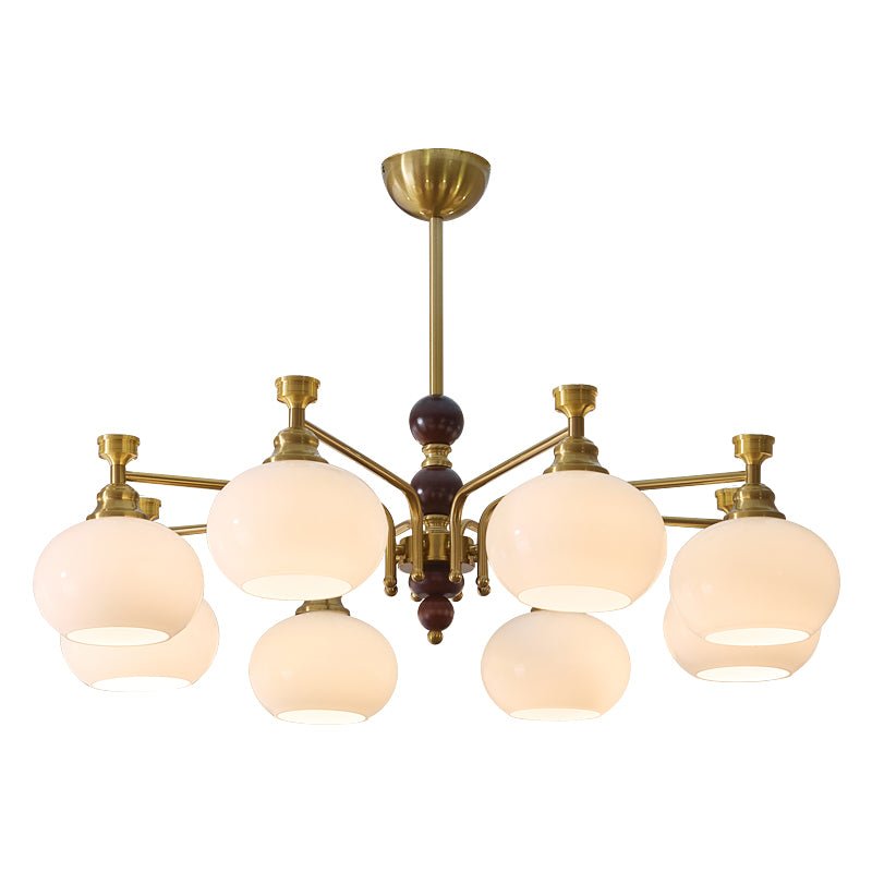 Aursolos Traditional Elegance Wood Glass Chandelier