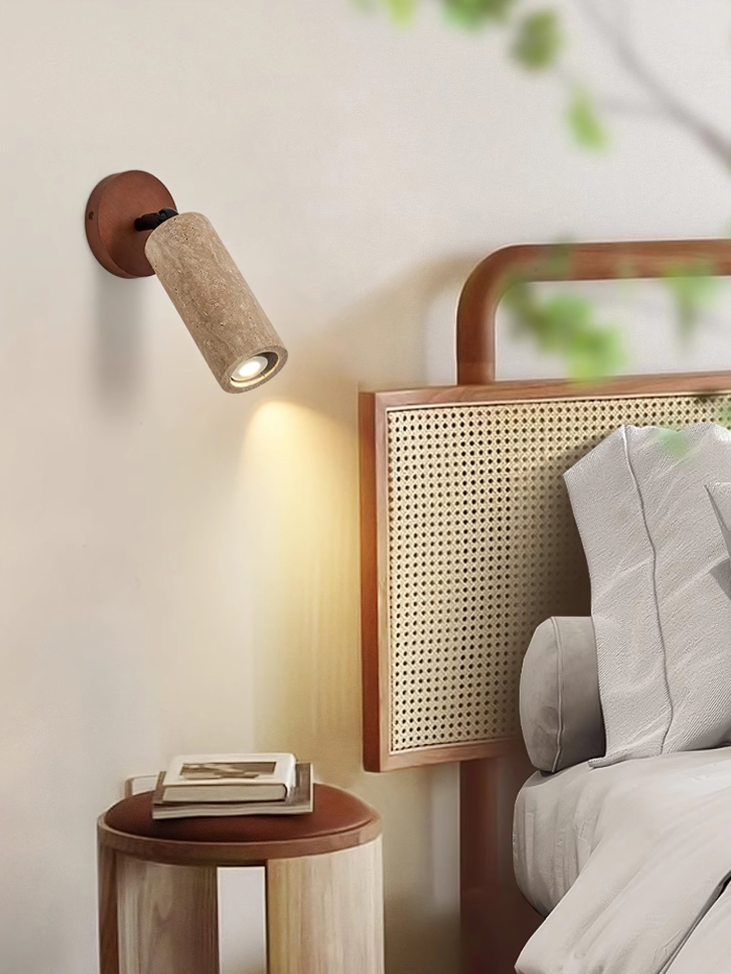 Cesilyra Swivel Cylinder Travertine Wall Light
