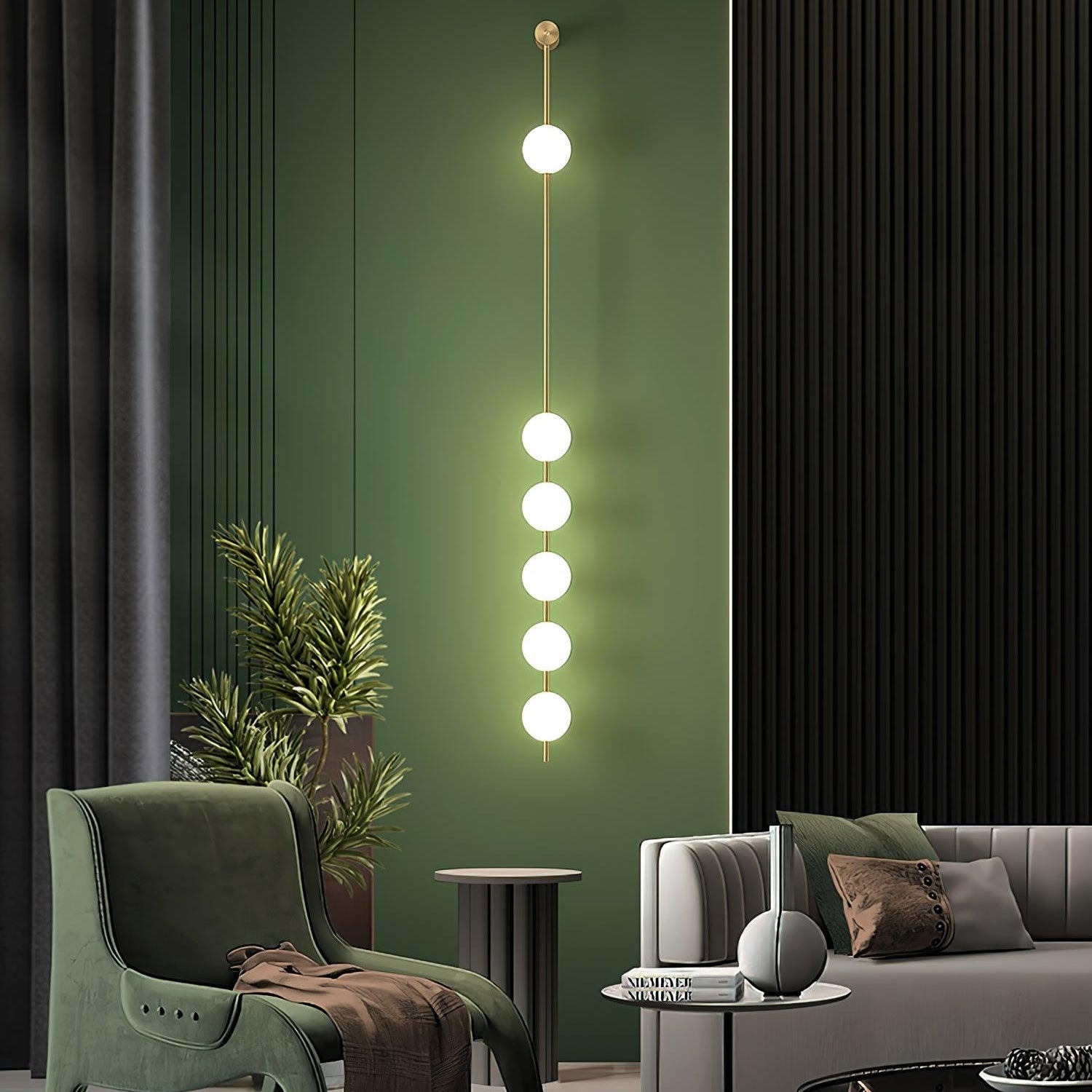 Lustra Wall Lamp Vertical Balls Brass - Neutral Decor