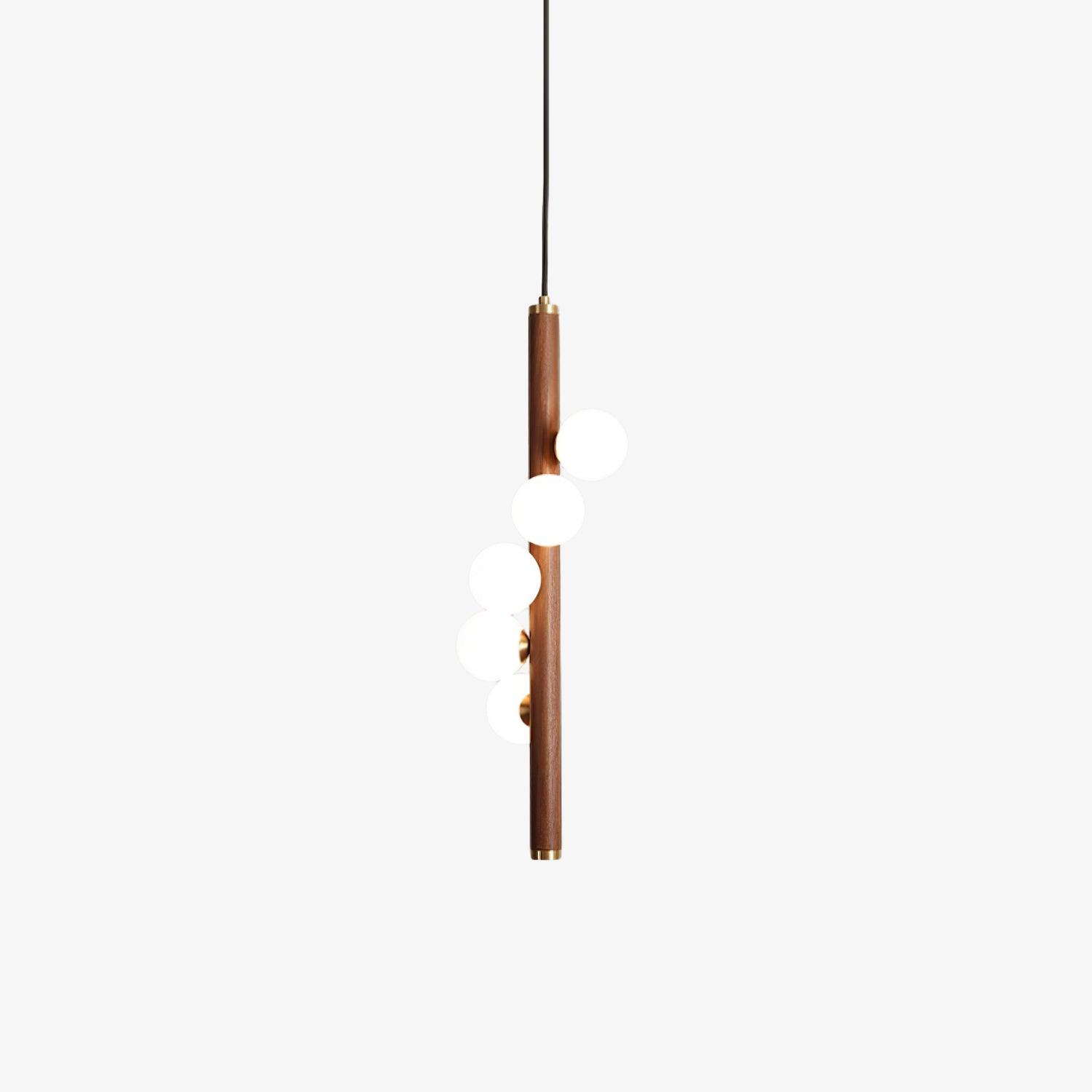 Rinenena Pendant Lamp Wooden Glass Linear