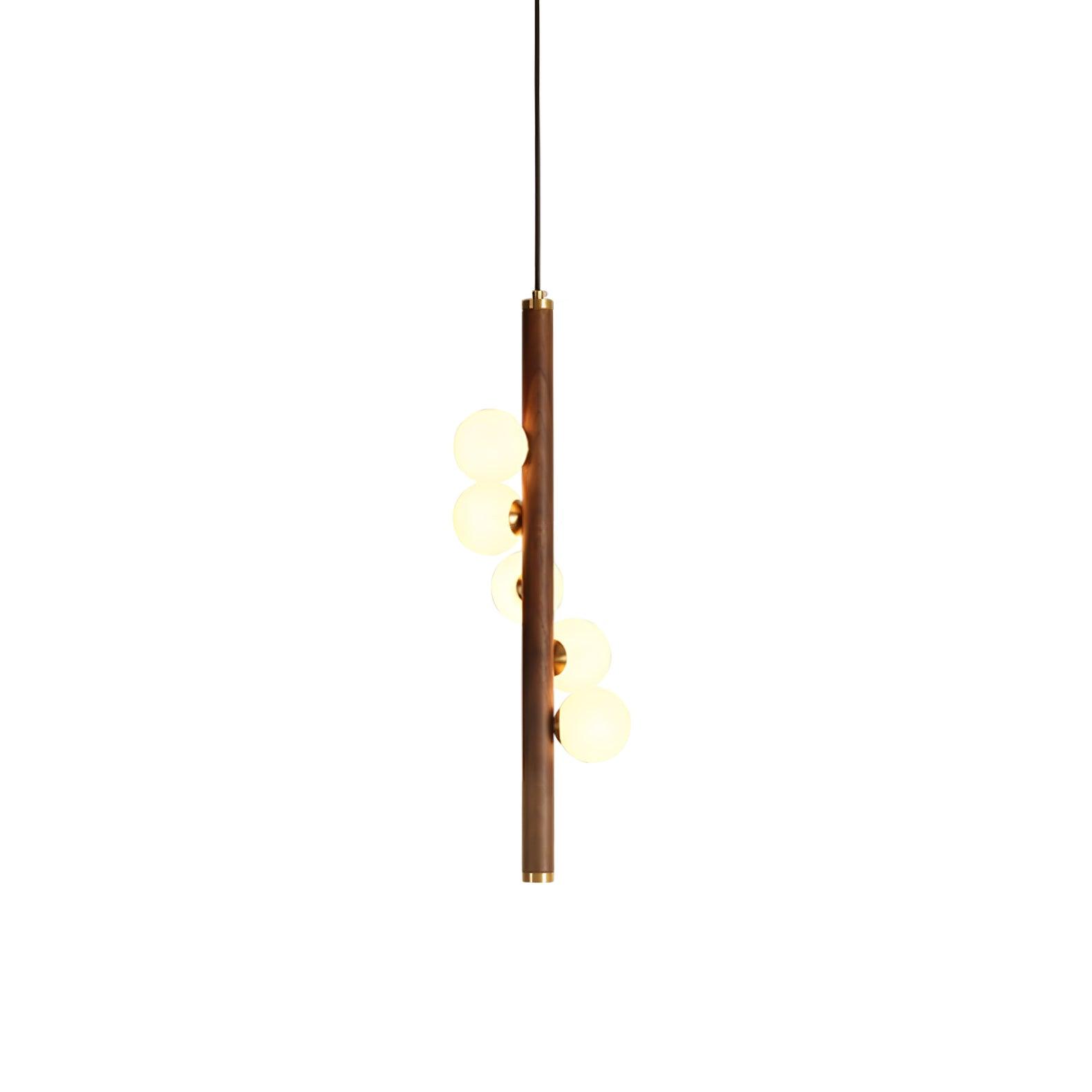 Rinenena Pendant Lamp Wooden Glass Linear