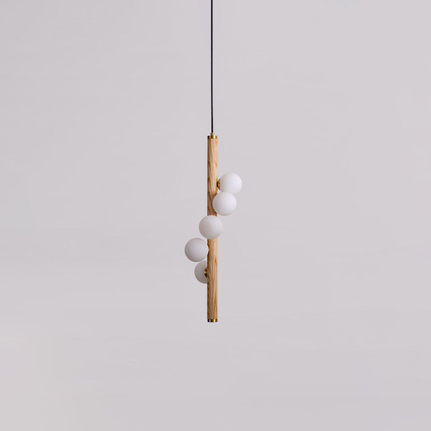 Rinenena Pendant Lamp Wooden Glass Linear