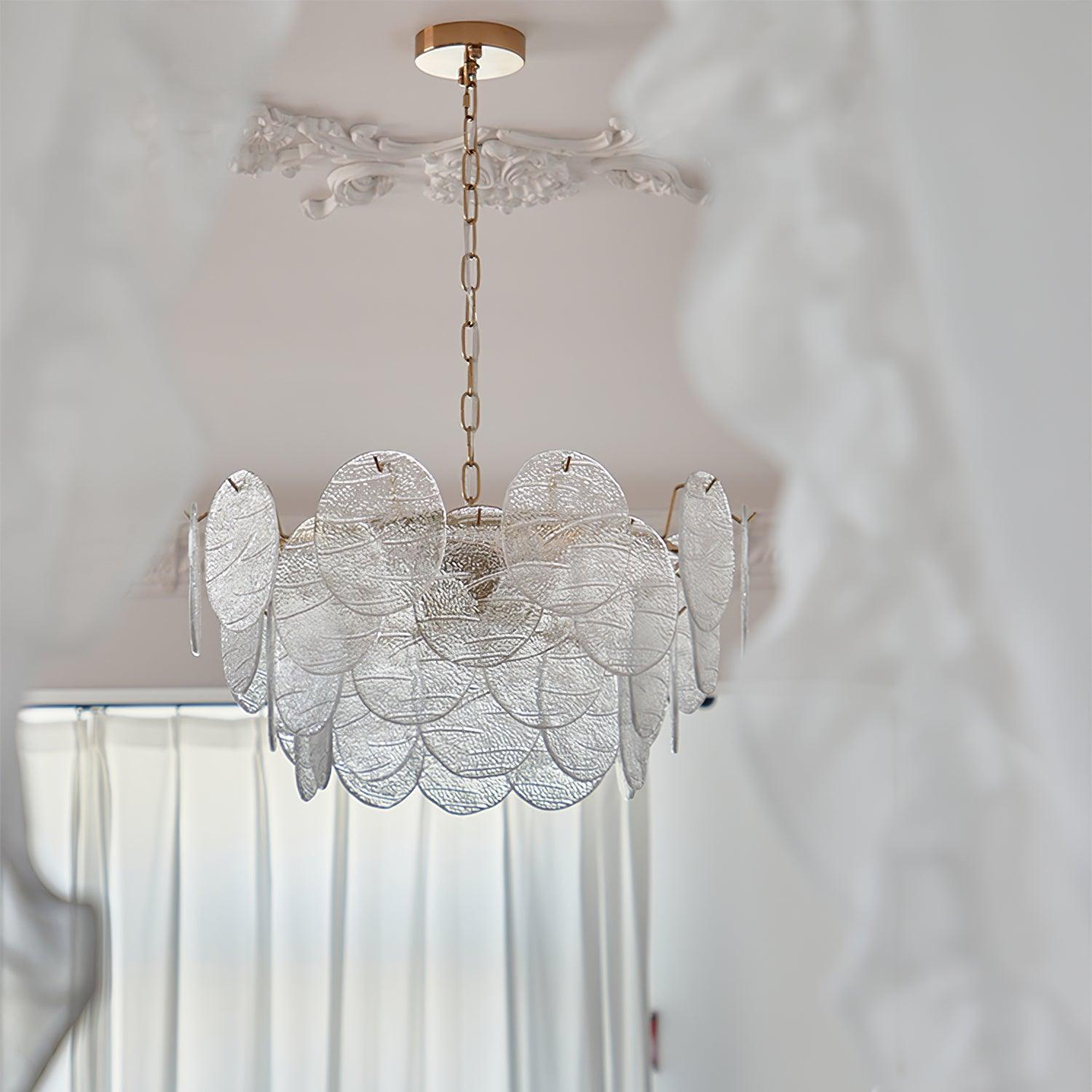 Leaf Vintage Glass Chandelier