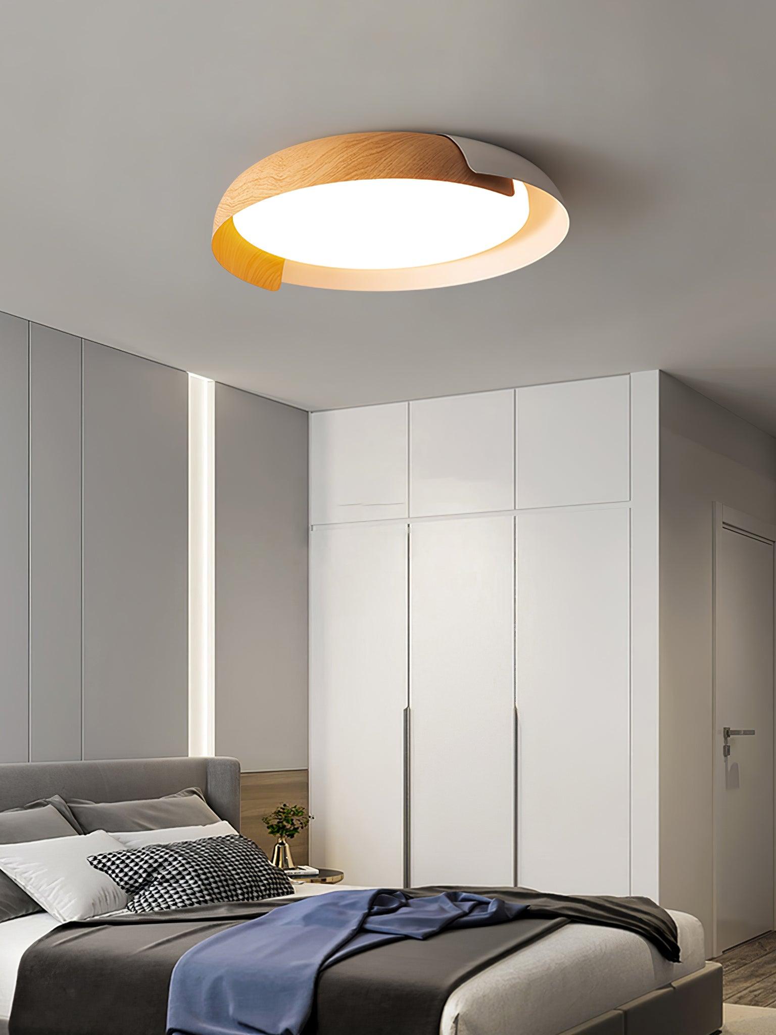 Nomino Ceiling Lamp Round Acrylic Wood Soft Minimalist