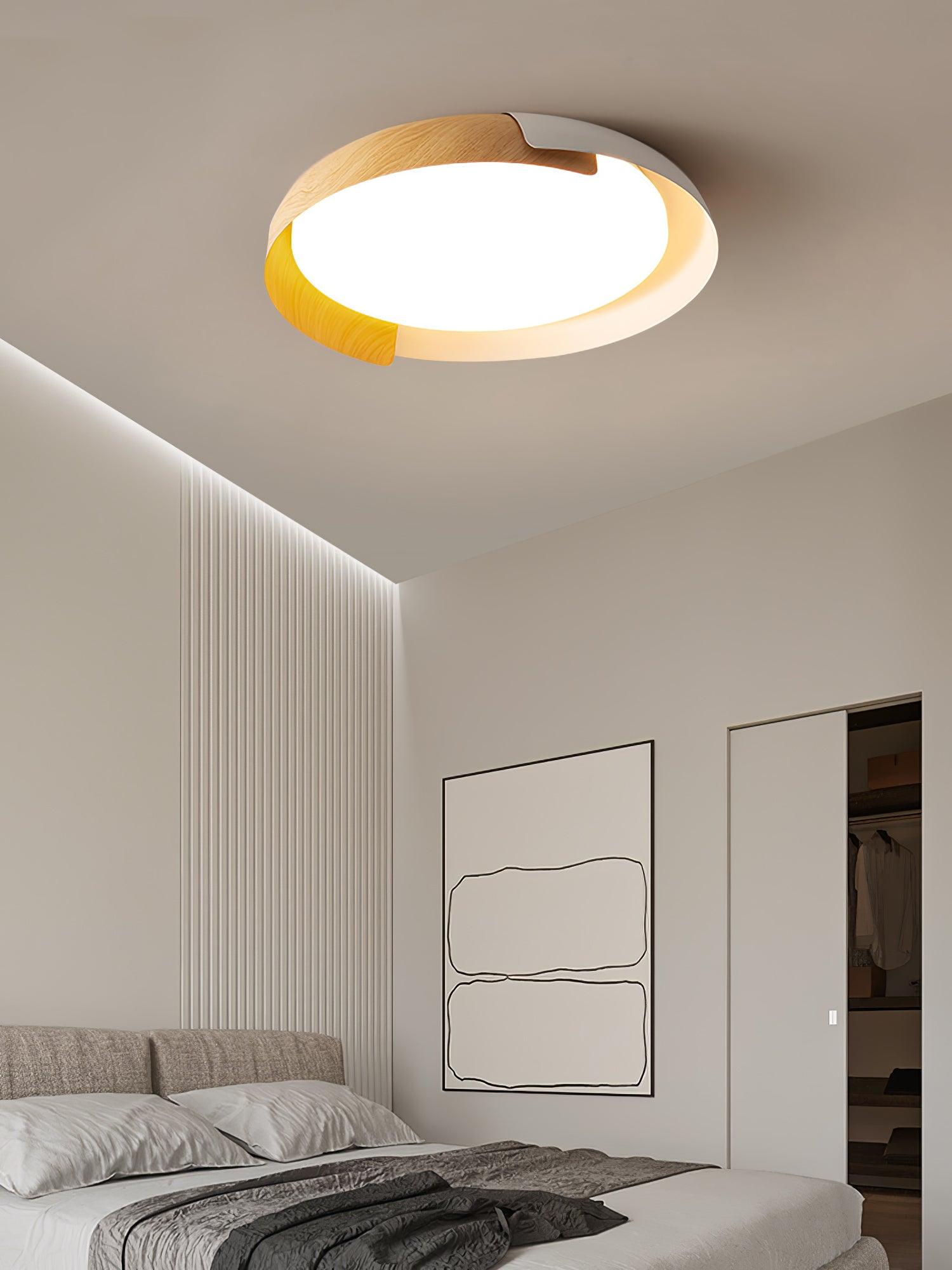 Nomino Ceiling Lamp Round Acrylic Wood Soft Minimalist