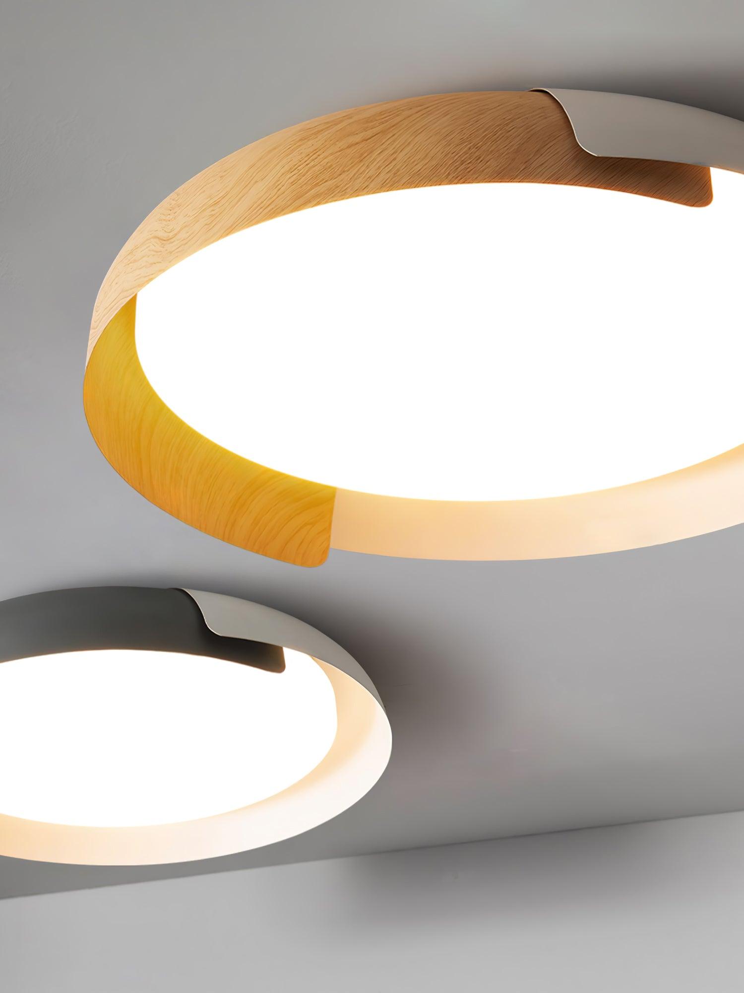 Nomino Ceiling Lamp Round Acrylic Wood Soft Minimalist