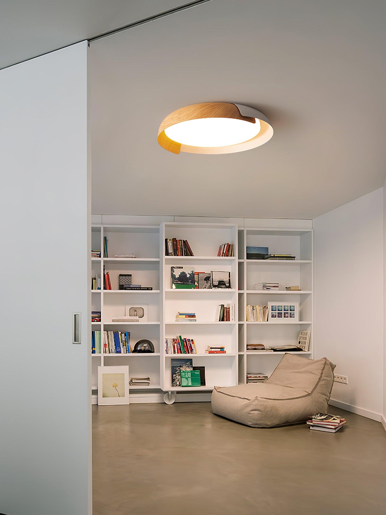 Nomino Ceiling Lamp Round Acrylic Wood Soft Minimalist