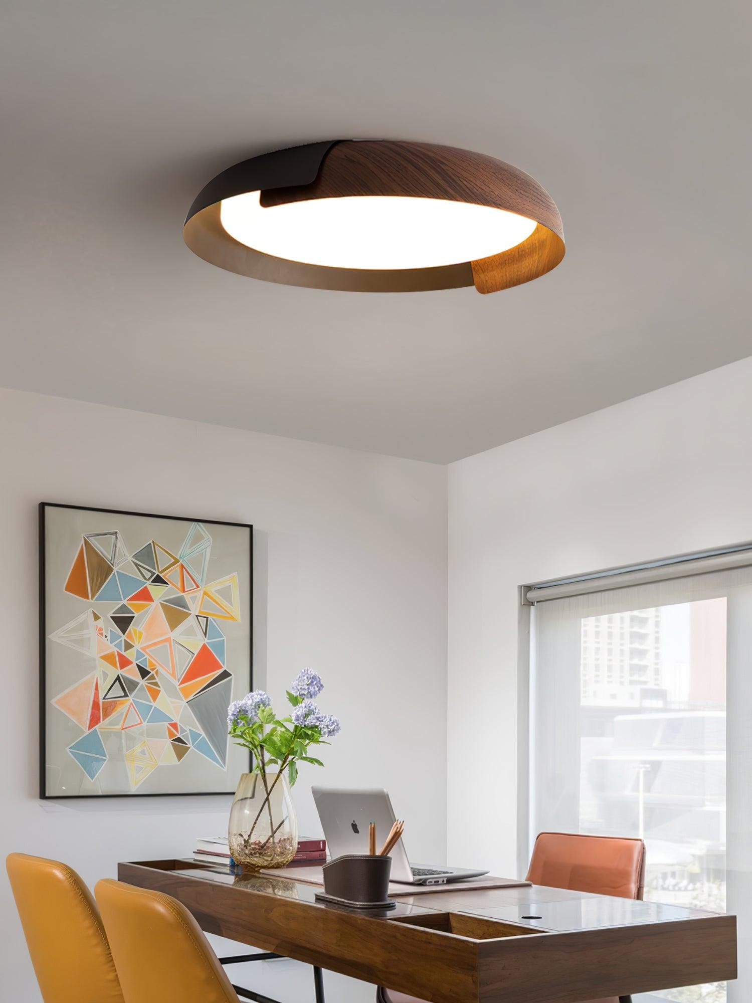 Nomino Ceiling Lamp Round Acrylic Wood Soft Minimalist