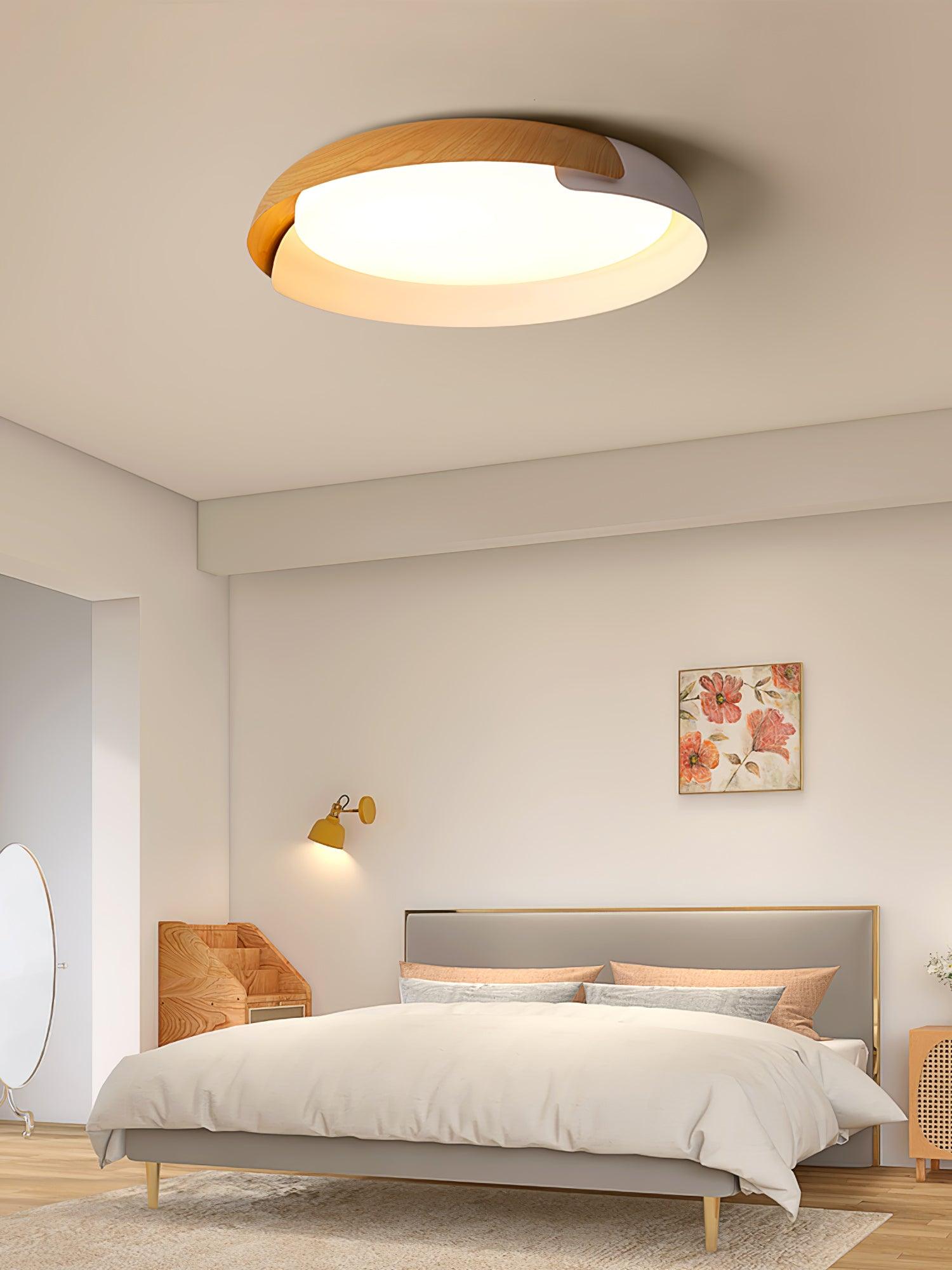 Nomino Ceiling Lamp Round Acrylic Wood Soft Minimalist