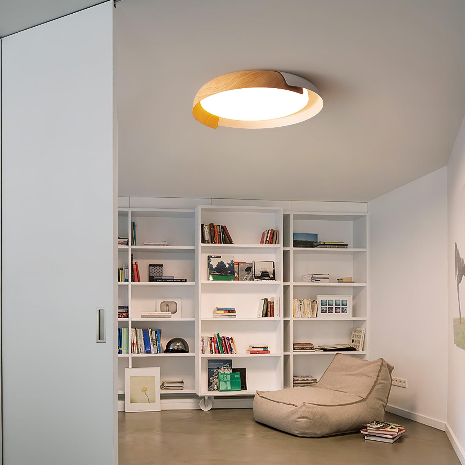 Nomino Ceiling Lamp Round Acrylic Wood Soft Minimalist