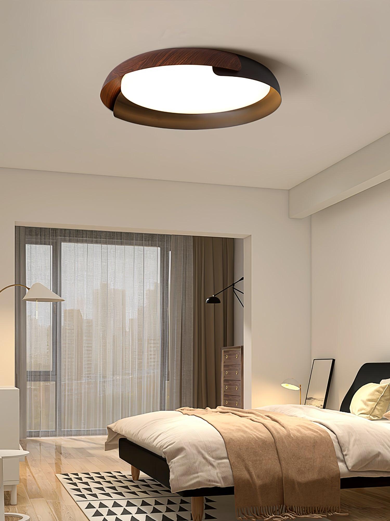 Nomino Ceiling Lamp Round Acrylic Wood Soft Minimalist