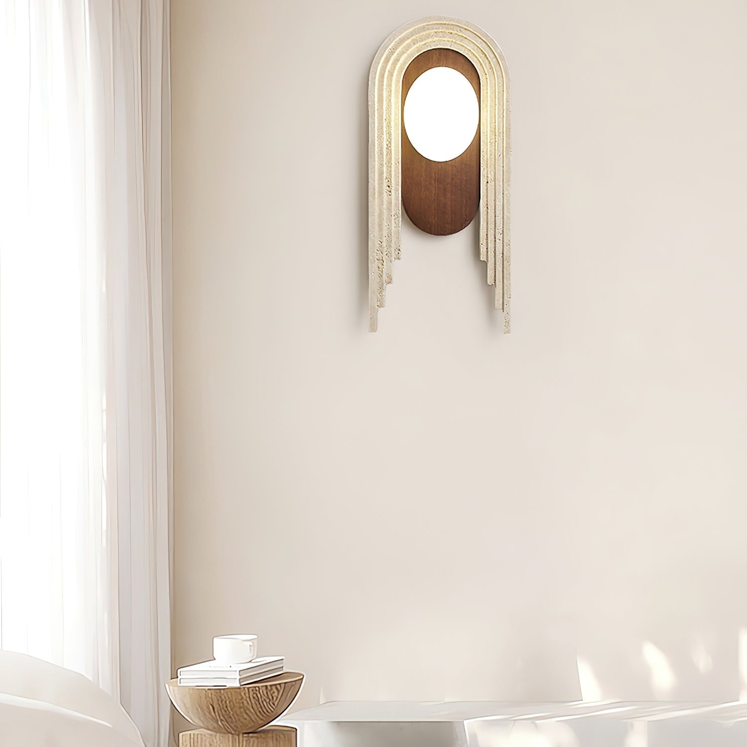 Uloryra Arch-Frame Travertine Wall Light