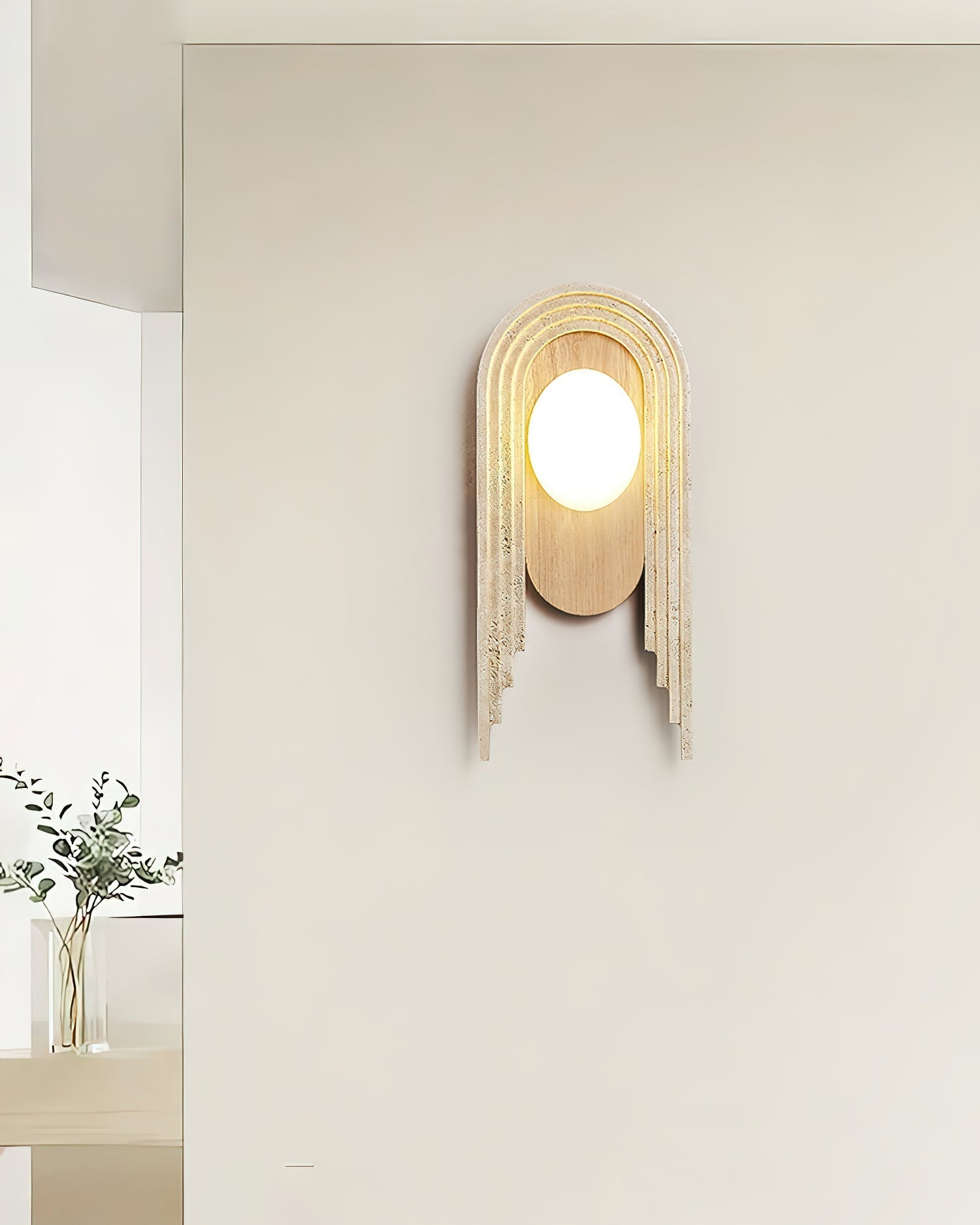 Uloryra Arch-Frame Travertine Wall Light