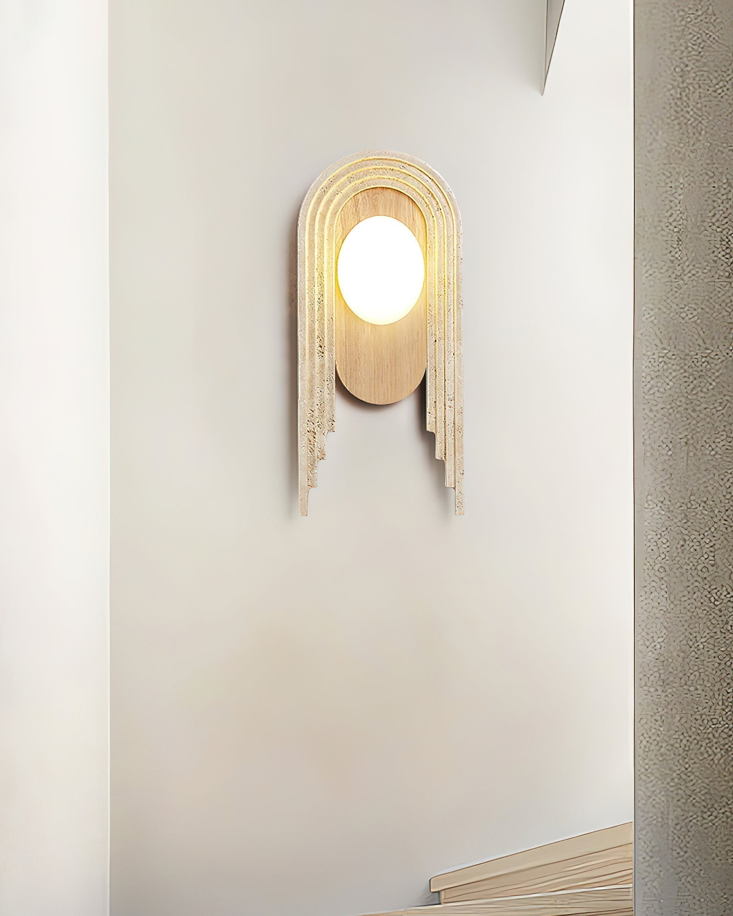 Uloryra Arch-Frame Travertine Wall Light