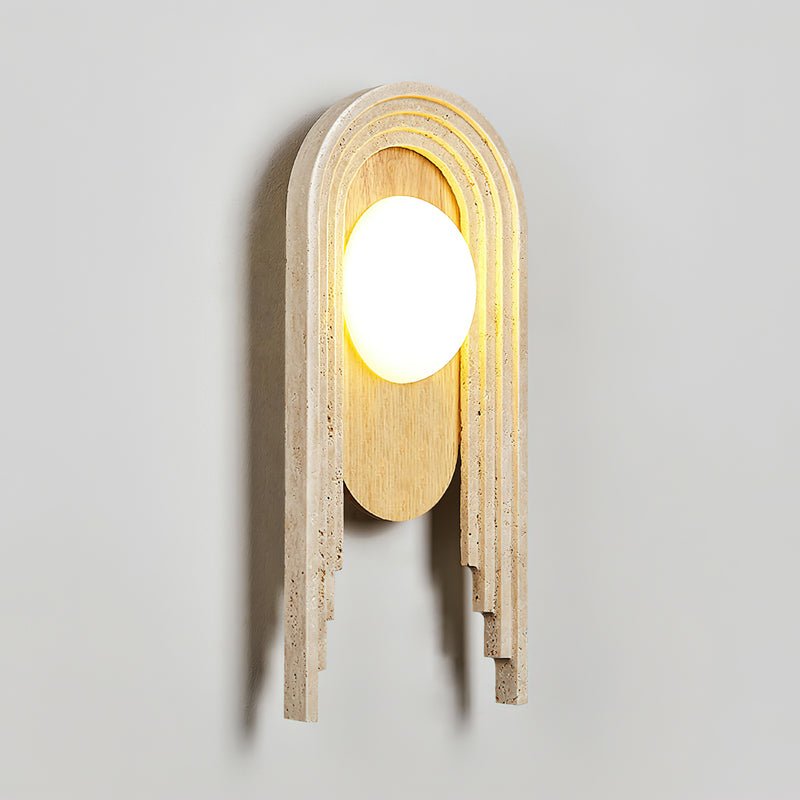 Uloryra Arch-Frame Travertine Wall Light