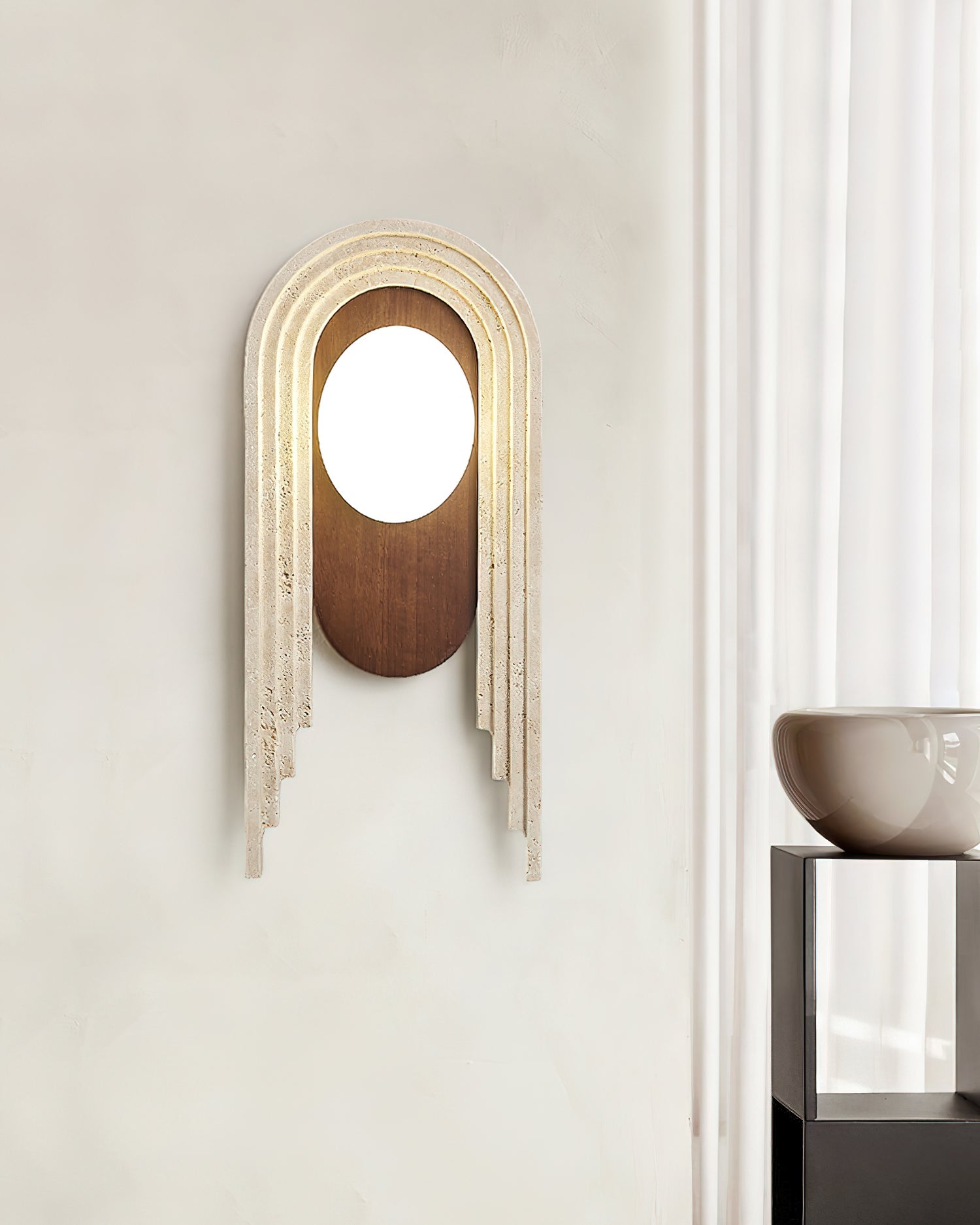 Uloryra Arch-Frame Travertine Wall Light