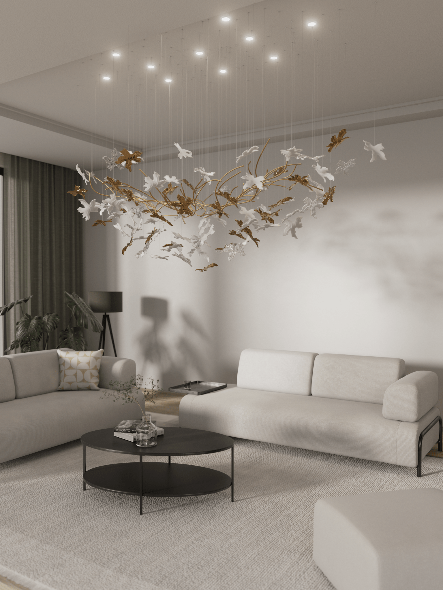 Arinan Floral Glass Chandelier