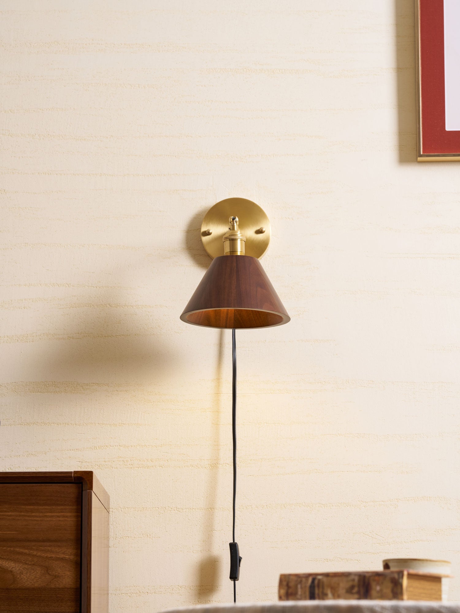 Oakmere Wood Plug In Indoor Wall Light