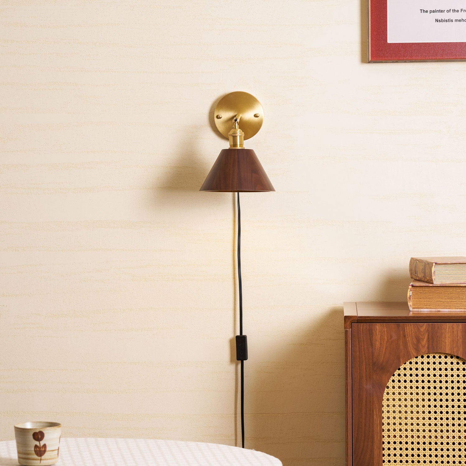 Oakmere Wood Plug In Indoor Wall Light