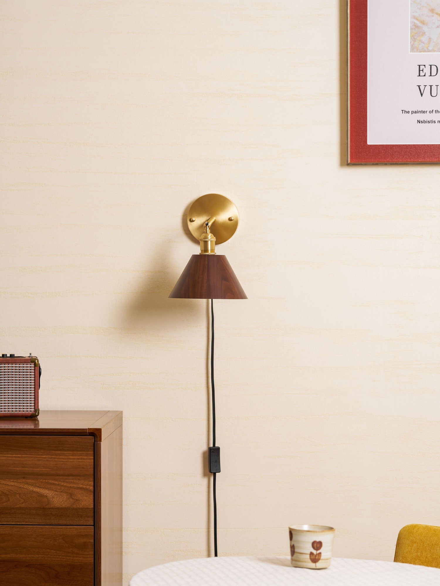Oakmere Wood Plug In Indoor Wall Light