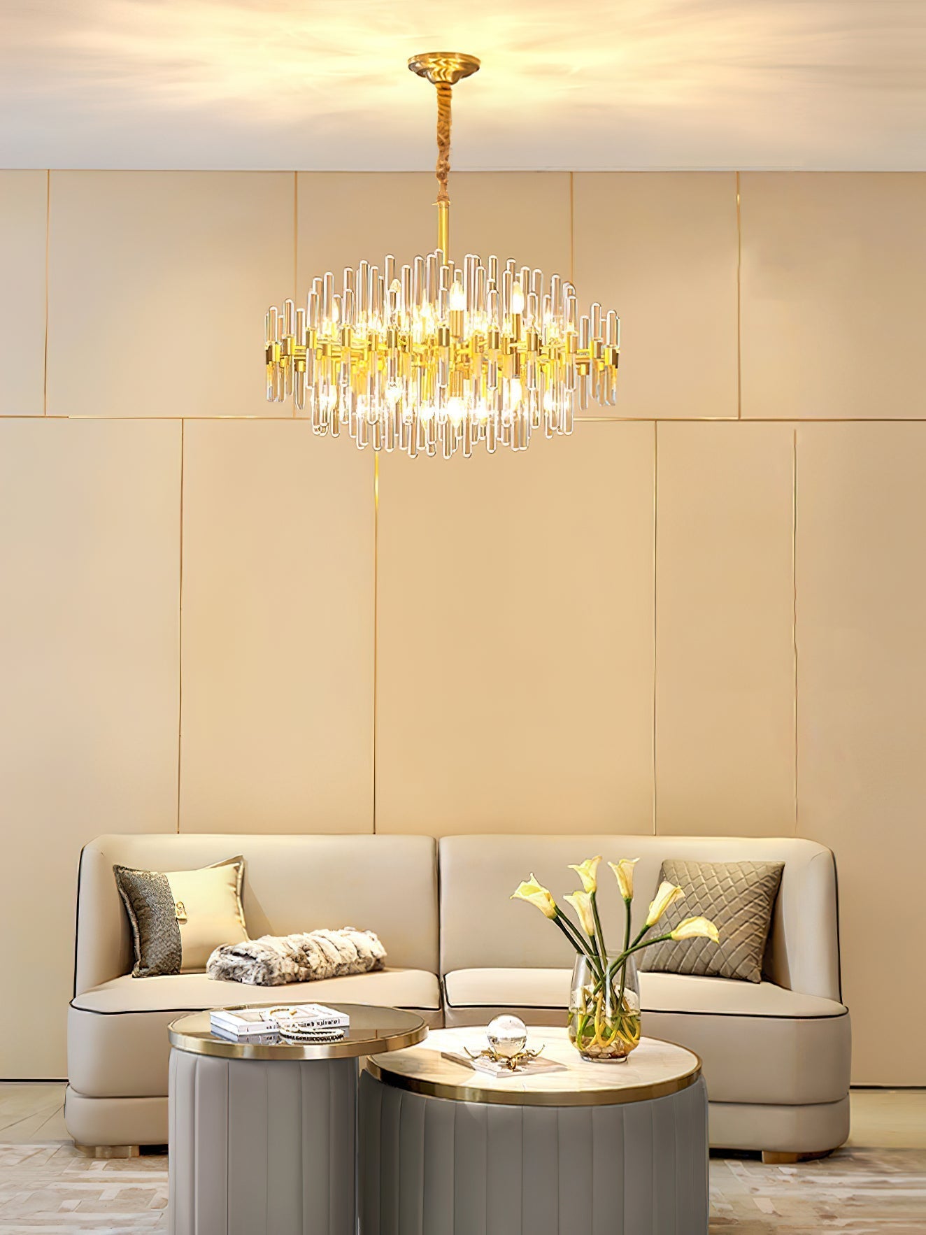 Solara Chandelier Antique Brass Starburst - Neutral Decor