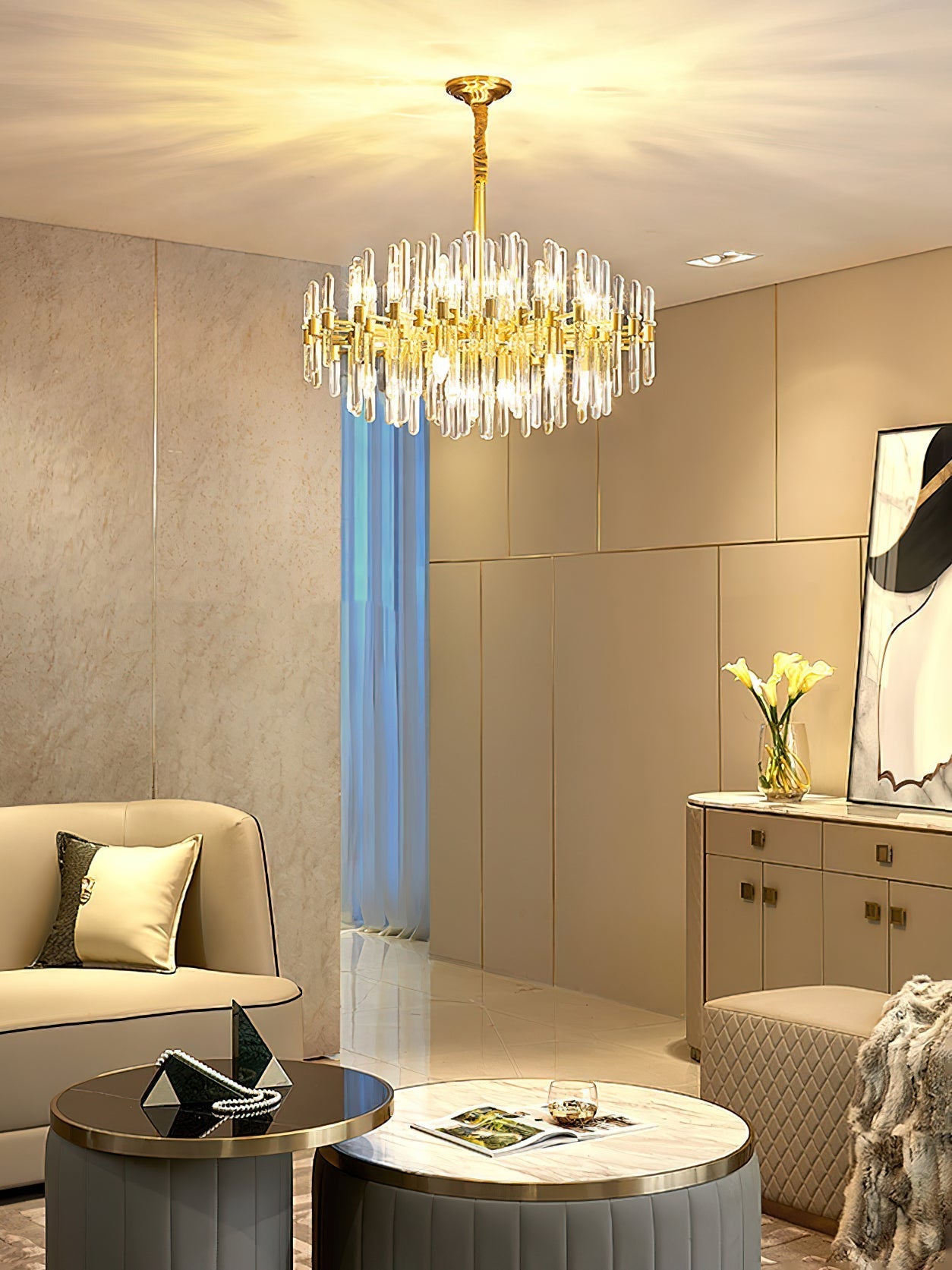 Solara Chandelier Antique Brass Starburst - Neutral Decor