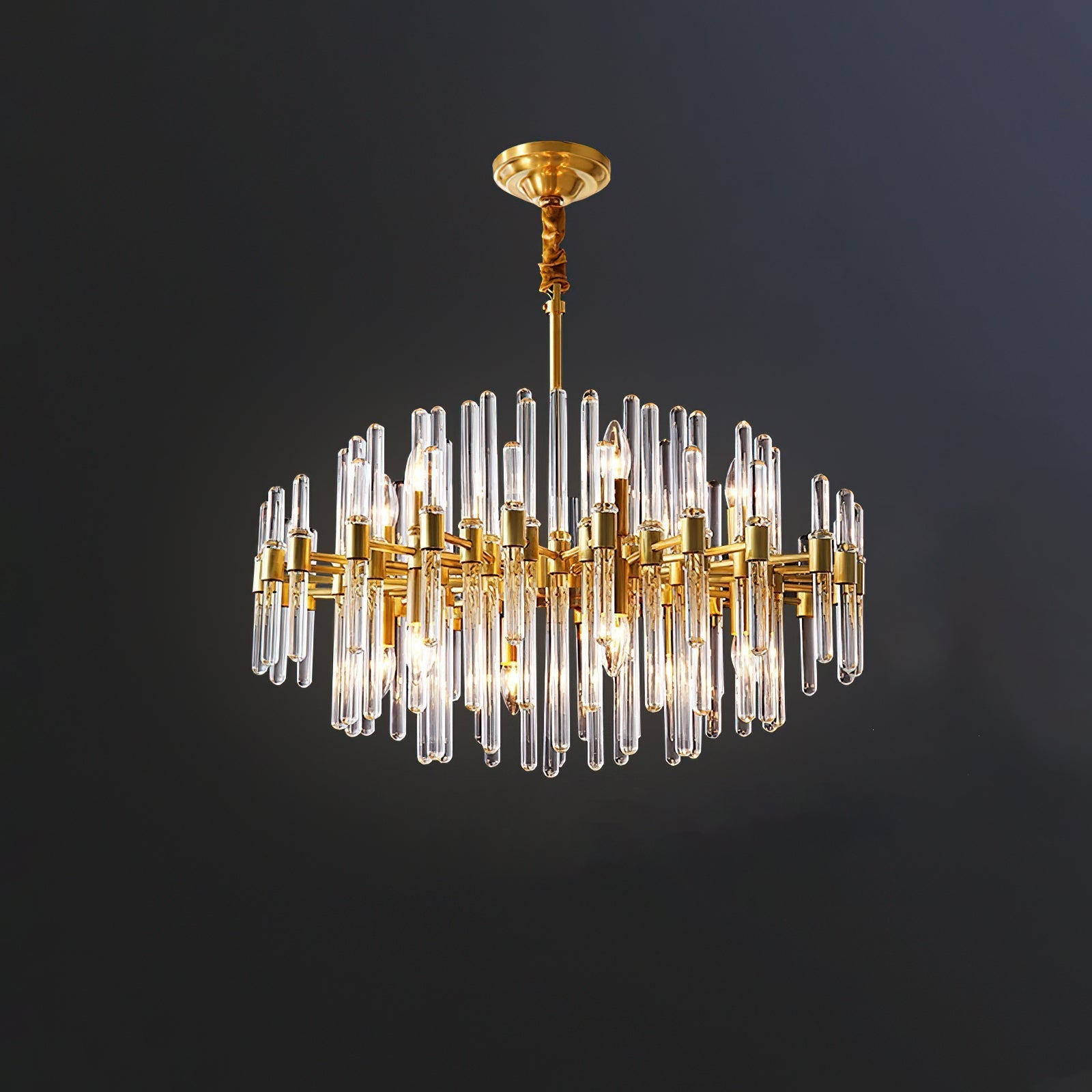 Solara Chandelier Antique Brass Starburst - Neutral Decor