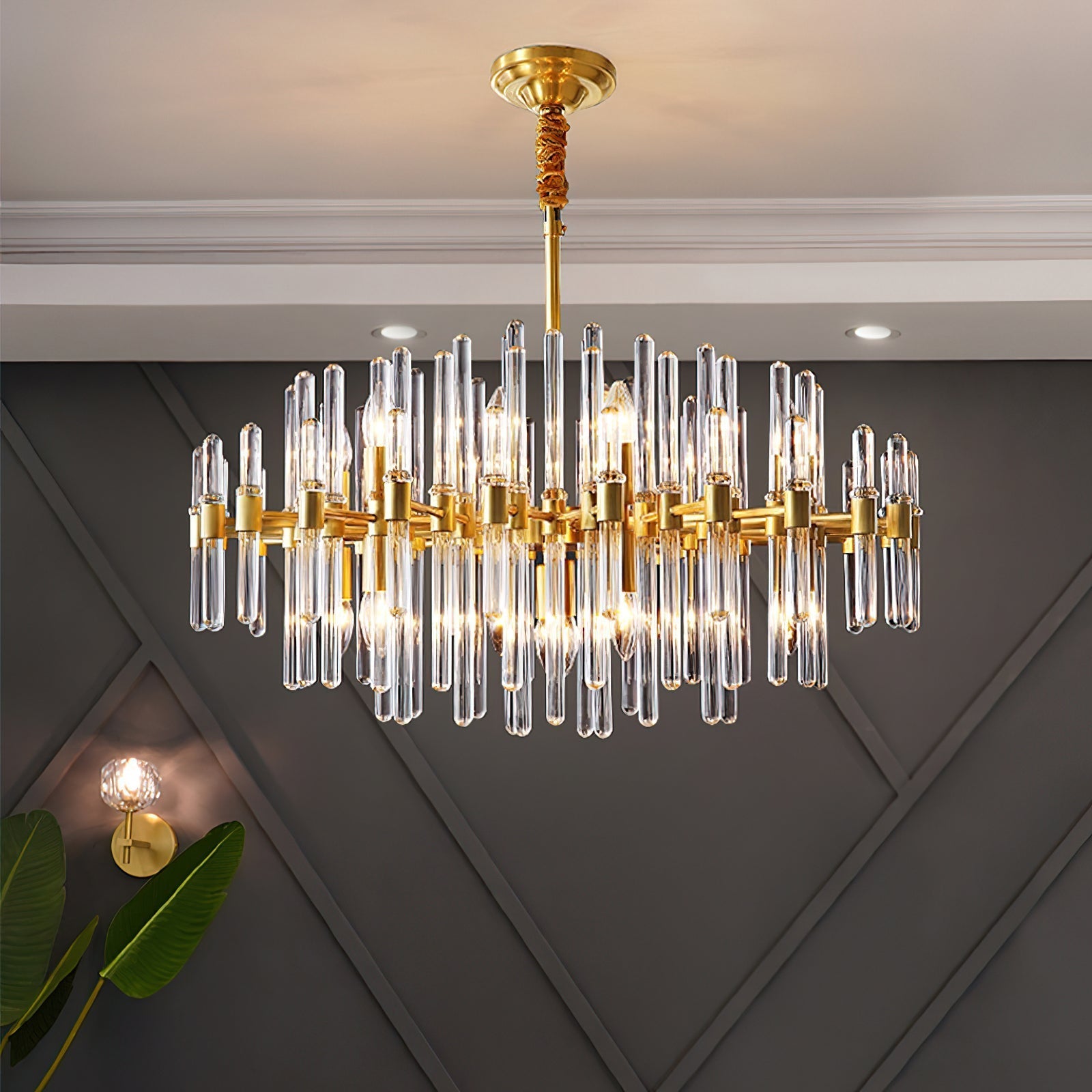 Solara Chandelier Antique Brass Starburst - Neutral Decor