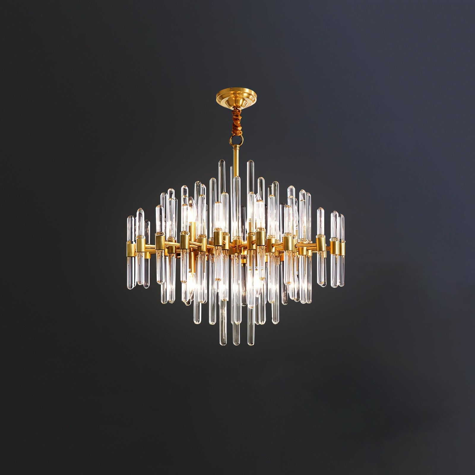 Solara Chandelier Antique Brass Starburst - Neutral Decor