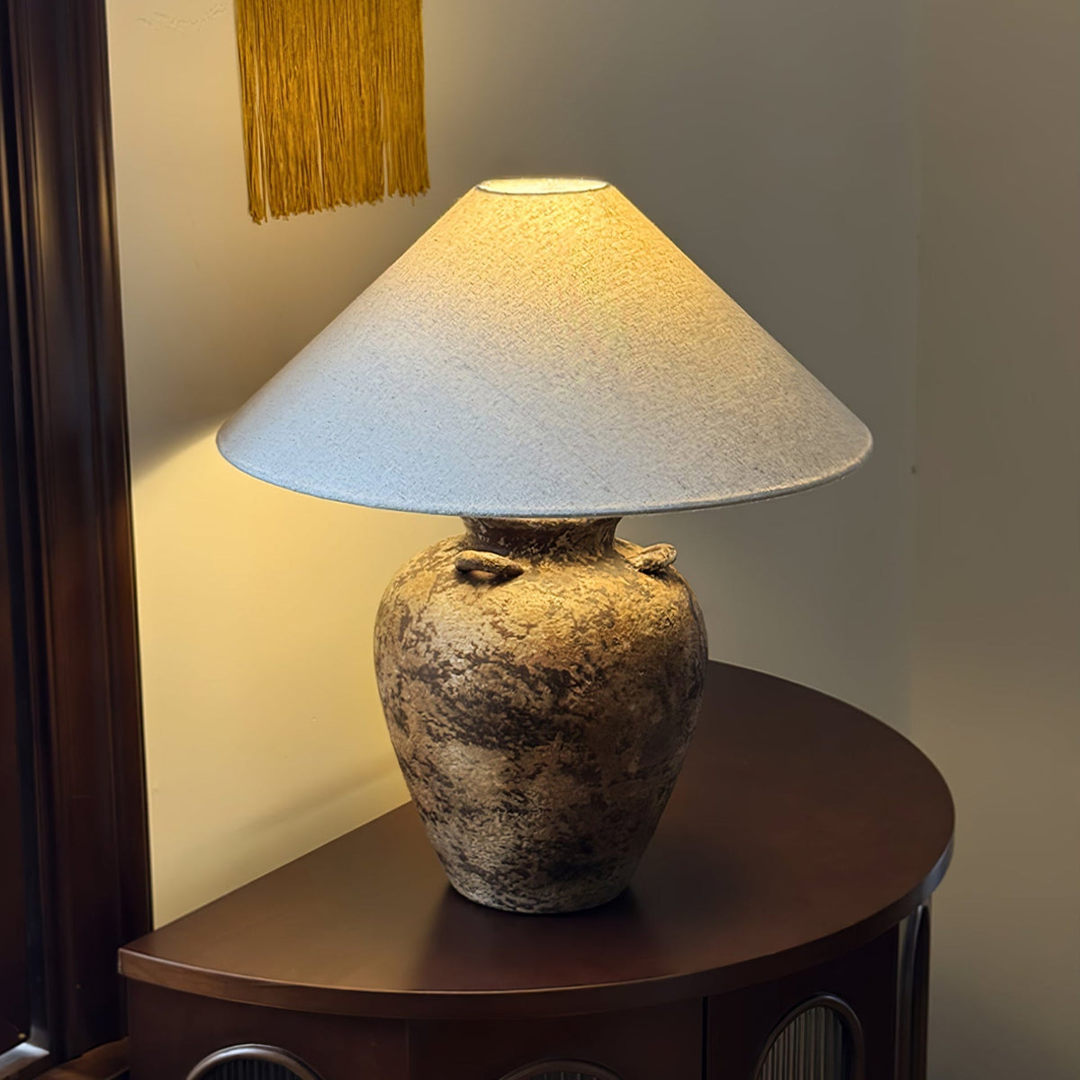 Mirisaya Vintage Fabric Table Lamp